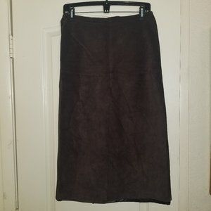 INC International Concepts - Brown Suede 3/4 Length Skirt